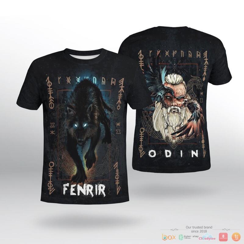 Viking Fenrir Odin 3d shirt, Hoodie 2 Viking Fenrir Odin 3d shirt Hoodie 1