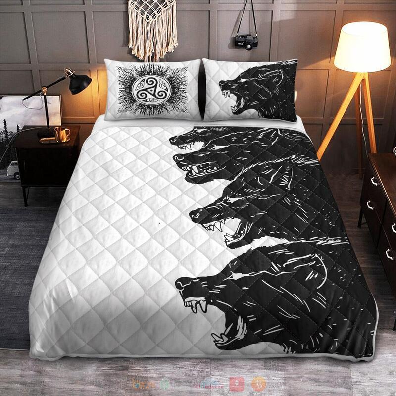 Viking Fenrir White Quilt Bedding Set