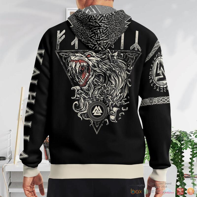 Viking Fenrir Wolf And Raven 3d shirt Hoodie 1 2 3 4 5 6