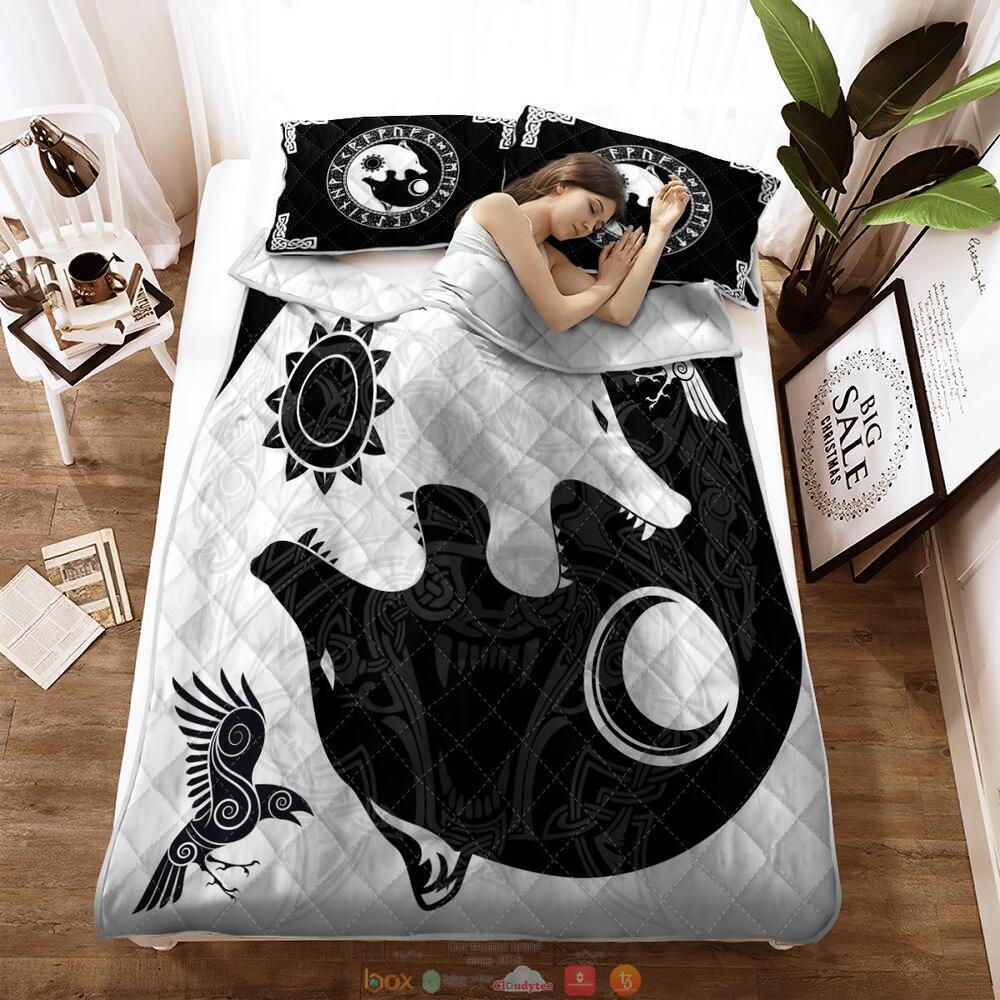 NEW Viking Hati And Skoll Quilt Bedding Set 3 Viking Hati And Skoll Quilt Bedding Set 1 2