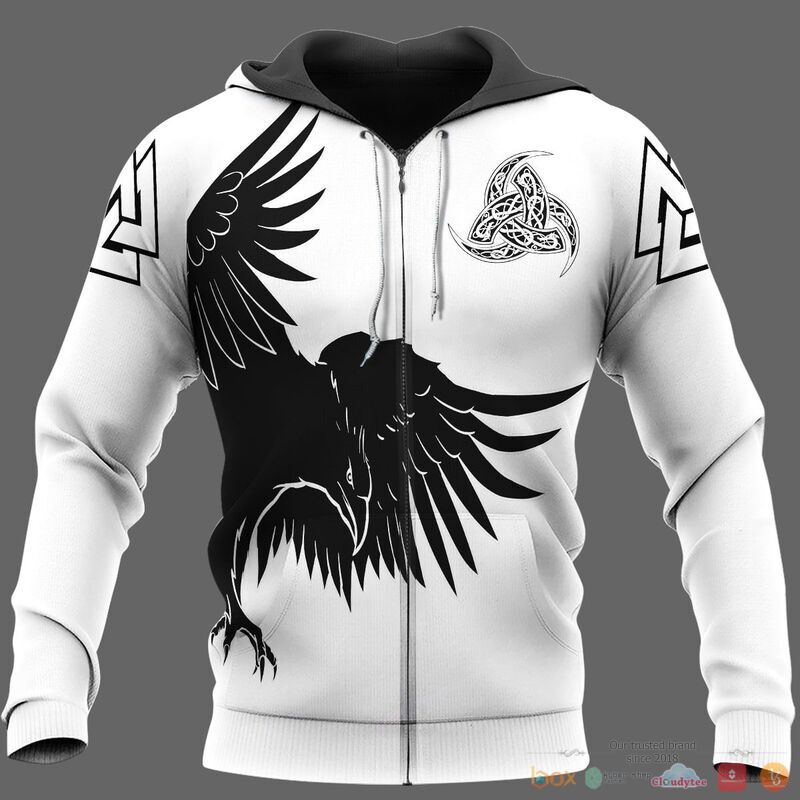 Viking Huginn and Muninn Raven Of Odin 3d shirt, Hoodie 2 Viking Huginn and Muninn Raven Of Odin 3d shirt Hoodie 1