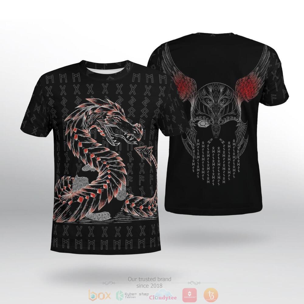 Viking Jormungandr Odin Orange black jersey shirt, hoodie 2 Viking Jormungandr Odin Orange black 3d shirt hoodie 1