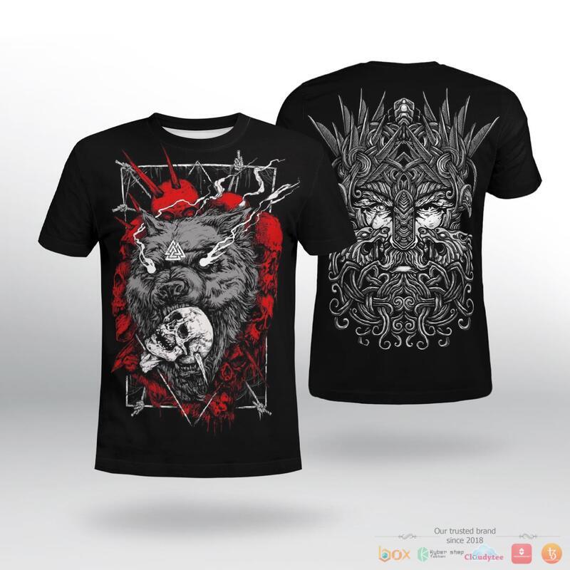 Viking Odin Fenrir Wolf 3d shirt, Hoodie 2 Viking Odin Fenrir Wolf 3d shirt Hoodie 1
