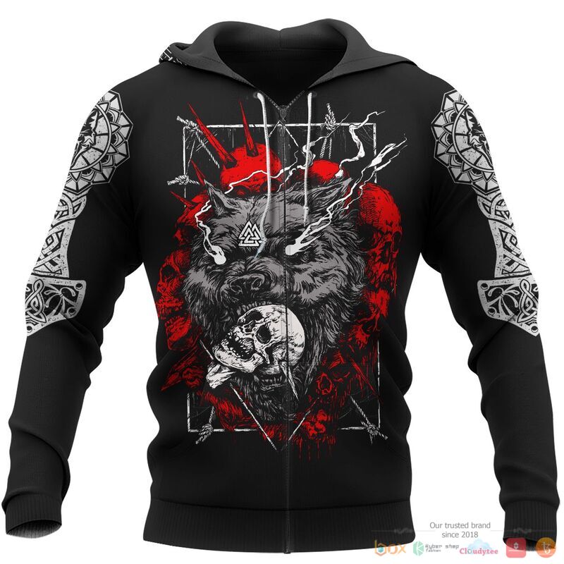 Viking Odin Fenrir Wolf 3d shirt, Hoodie 3 Viking Odin Fenrir Wolf 3d shirt Hoodie 1 2