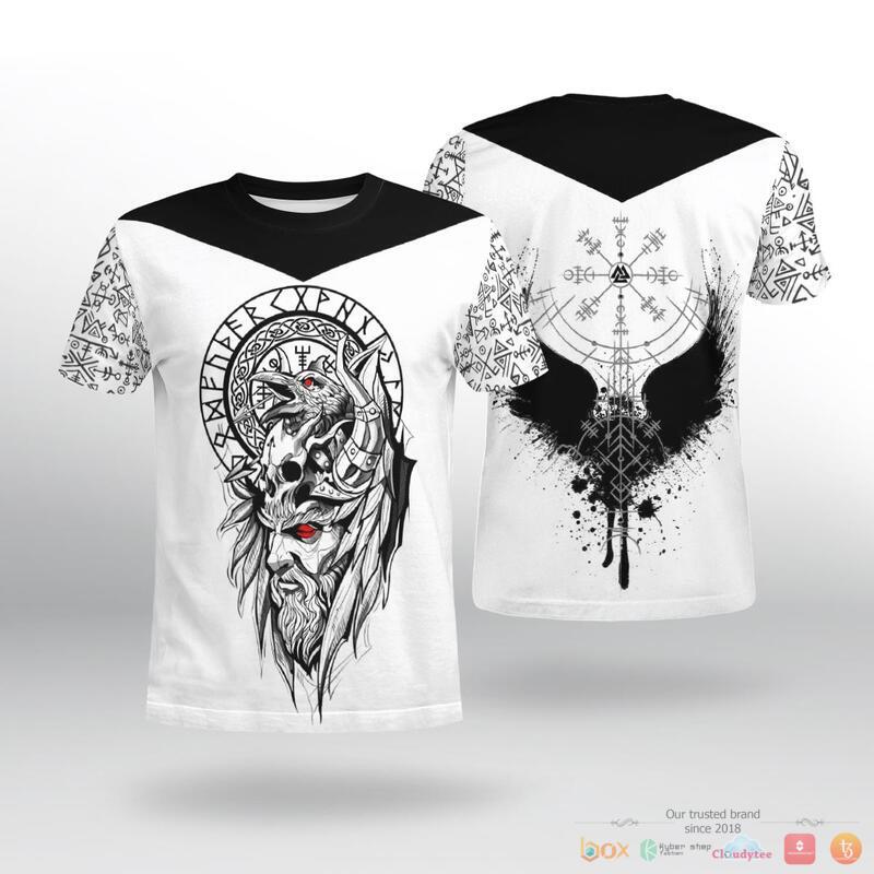 Viking Odin Raven Raven Vegvisir 3d shirt, Hoodie 2 Viking Odin Raven Raven Vegvisir 3d shirt Hoodie 1