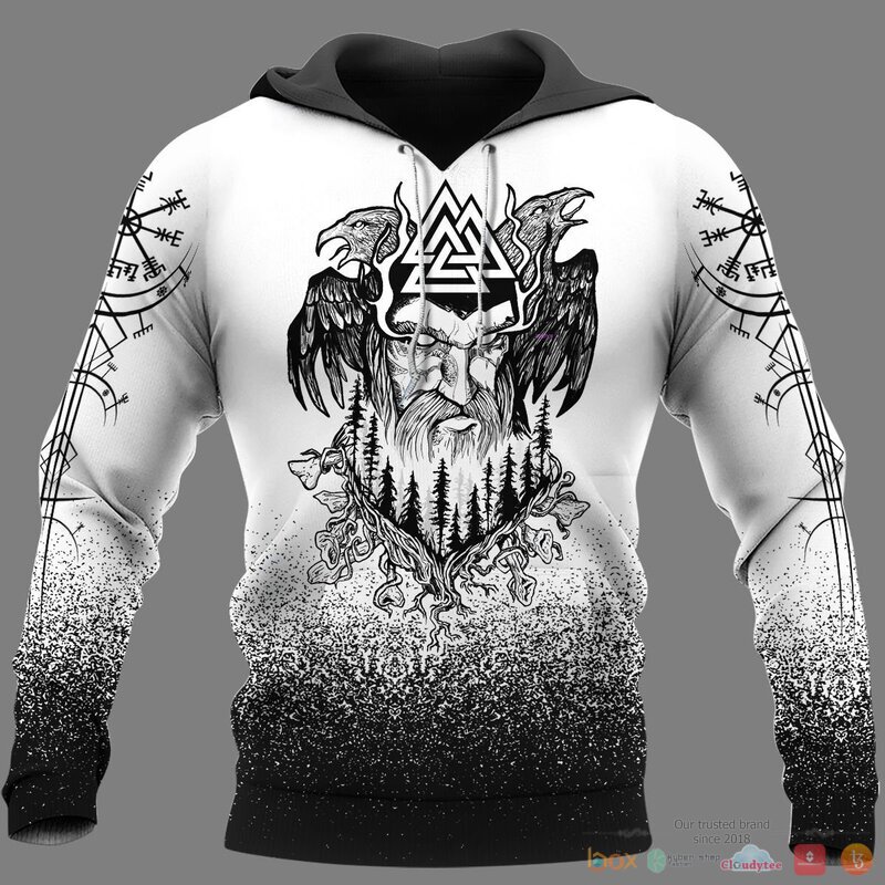 Viking Odin Raven Valknut Hammer 3d shirt Hoodie