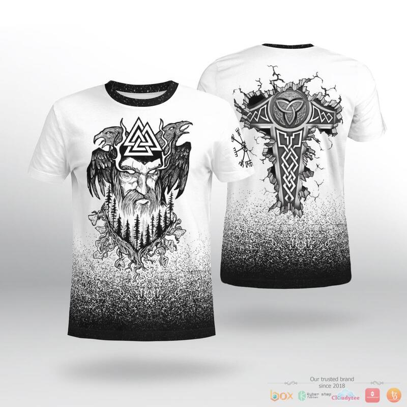 Viking Odin Raven Valknut Hammer 3d shirt, Hoodie 2 Viking Odin Raven Valknut Hammer 3d shirt Hoodie 1