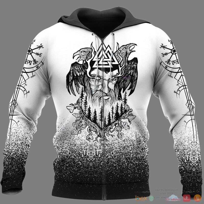 Viking Odin Raven Valknut Hammer 3d shirt, Hoodie 3 Viking Odin Raven Valknut Hammer 3d shirt Hoodie 1 2