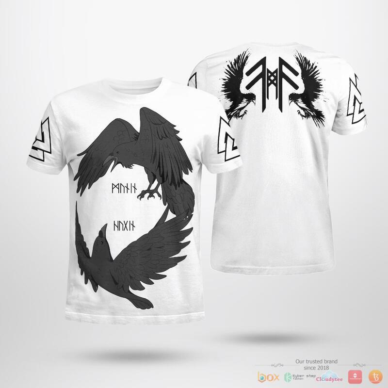 Viking Odin's Ravens Huginn And Muninn 3d shirt, Hoodie 3 Viking Odins Ravens Huginn And Muninn 3d shirt Hoodie 1 2