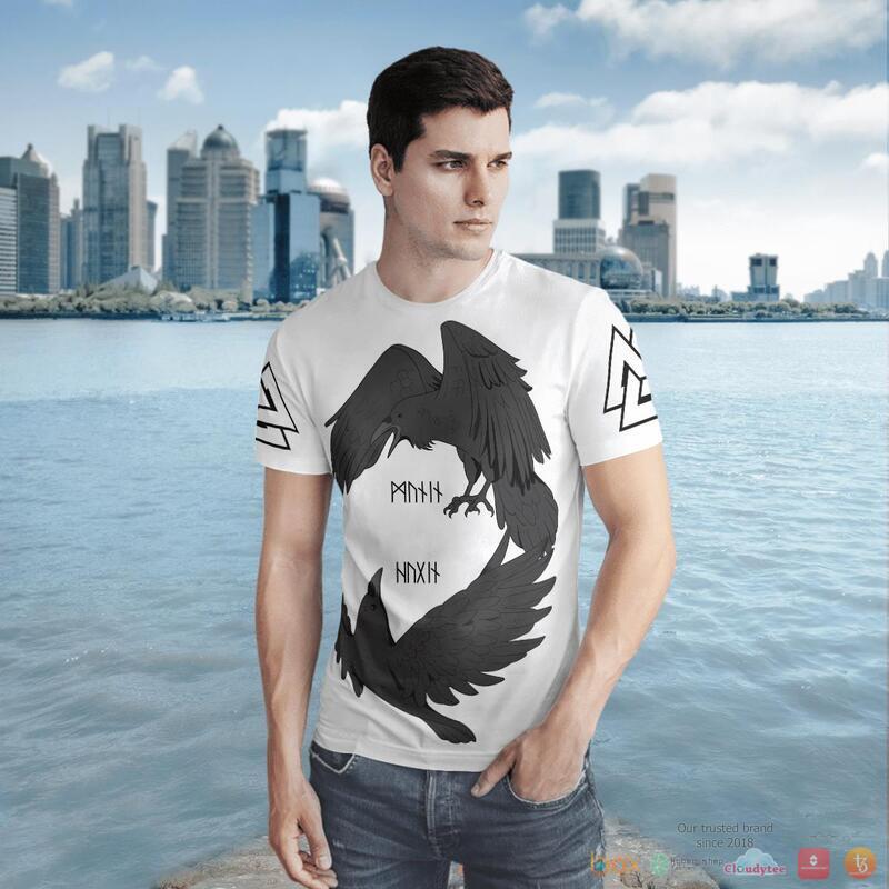 Viking Odin's Ravens Huginn And Muninn 3d shirt, Hoodie 6 Viking Odins Ravens Huginn And Muninn 3d shirt Hoodie 1 2 3 4 5