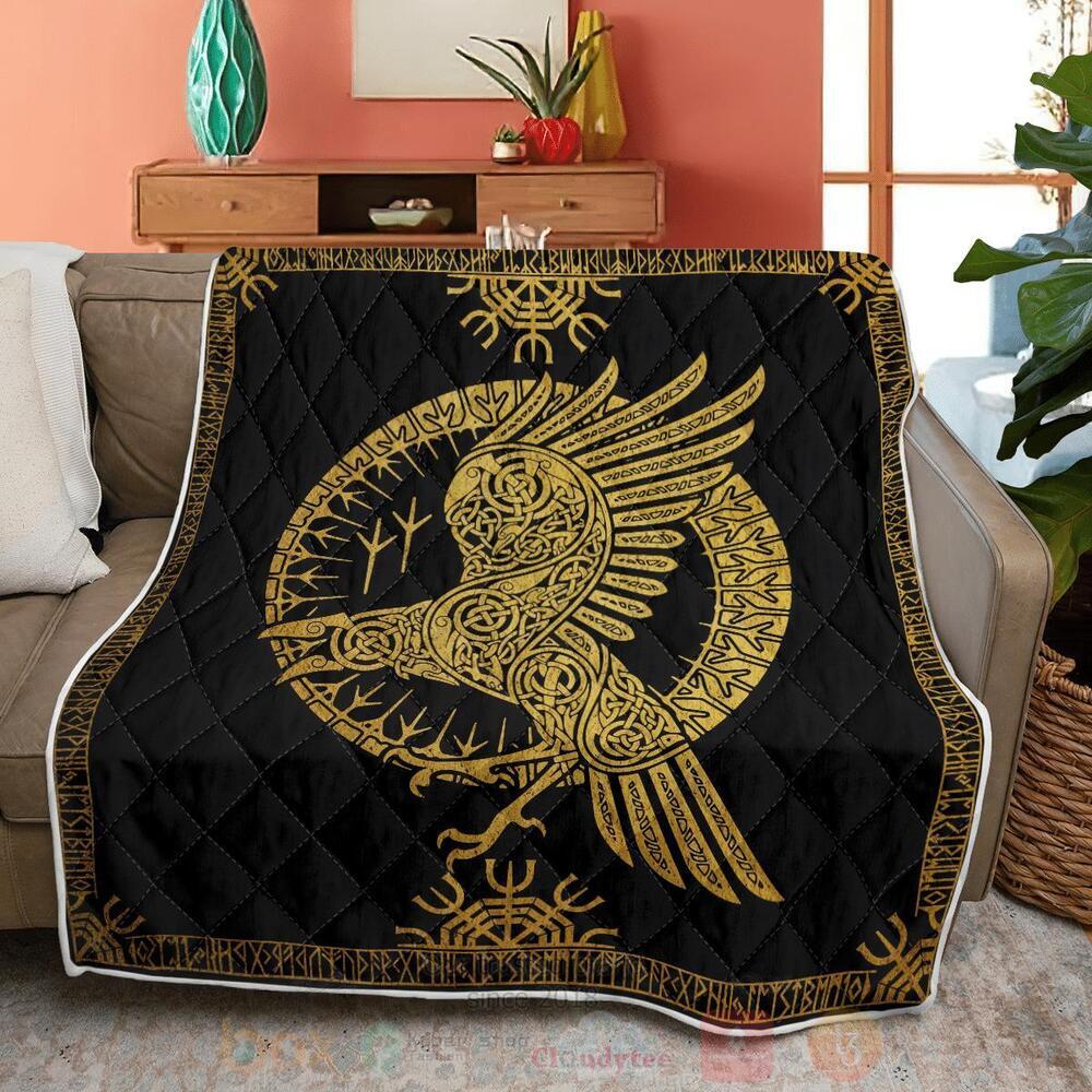 Viking Raven And Rune Quilt