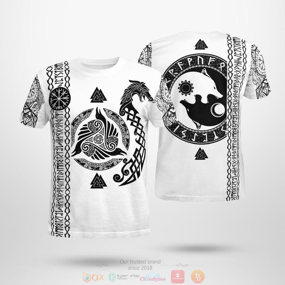 Viking Raven and Wolf jersey shirt, hoodie 4 Viking Raven and Wolf 3d shirt hoodie 1 2 3