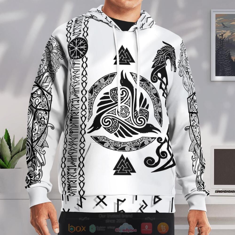 Viking Raven and Wolf jersey shirt, hoodie 6 Viking Raven and Wolf 3d shirt hoodie 1 2 3 4 5