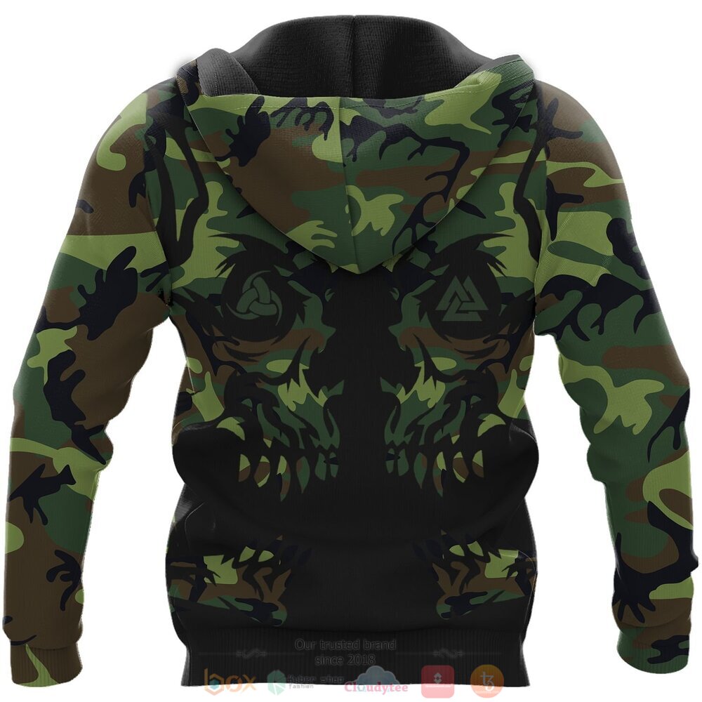 Viking Skull Green Camo jersey shirt, hoodie 4 Viking Skull Green Camo 3d shirt hoodie 1 2 3