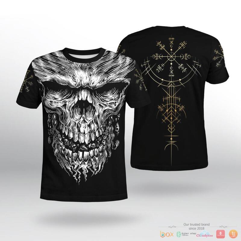 Viking Skull Vegvisir 3d shirt, Hoodie 2 Viking Skull Vegvisir 3d shirt Hoodie 1