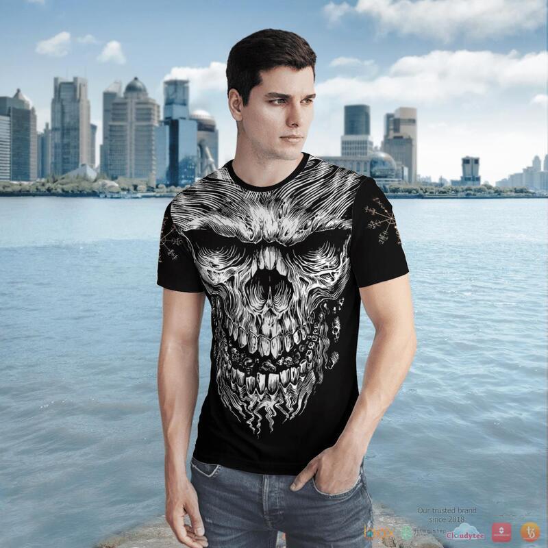 Viking Skull Vegvisir 3d shirt, Hoodie 7 Viking Skull Vegvisir 3d shirt Hoodie 1 2 3 4 5 6