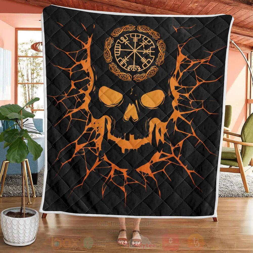 BEST Viking Skull With Vegvisir Quilted 3 Viking Skull With Vegvisir Quilt 1 2