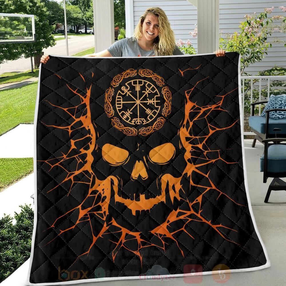 BEST Viking Skull With Vegvisir Quilted 4 Viking Skull With Vegvisir Quilt 1 2 3