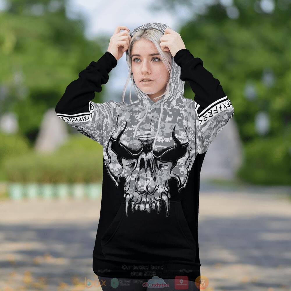 Viking Skull camo black jersey shirt, hoodie 6 Viking Skull camo black 3d shirt hoodie 1 2 3 4 5