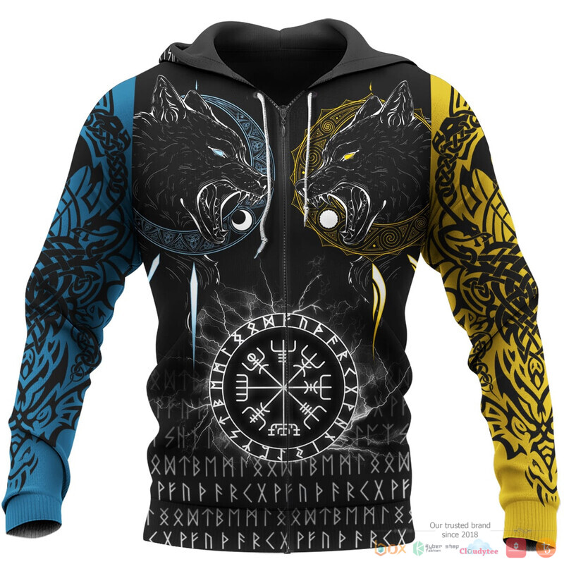 Viking The Sons of Fenrir Skoll and Hati Raven 3d shirt, Hoodie 3 Viking The Sons of Fenrir Skoll and Hati Raven 3d shirt Hoodie 1 2
