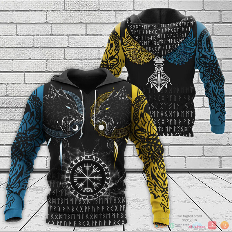 Viking The Sons of Fenrir Skoll and Hati Raven 3d shirt, Hoodie 5 Viking The Sons of Fenrir Skoll and Hati Raven 3d shirt Hoodie 1 2 3 4