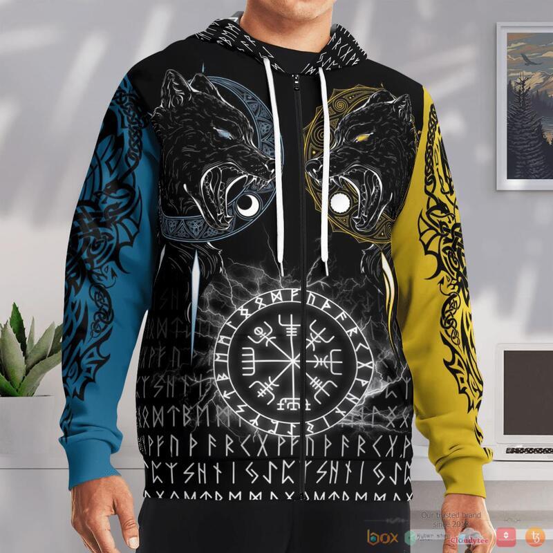 Viking The Sons of Fenrir Skoll and Hati Raven 3d shirt, Hoodie 6 Viking The Sons of Fenrir Skoll and Hati Raven 3d shirt Hoodie 1 2 3 4 5