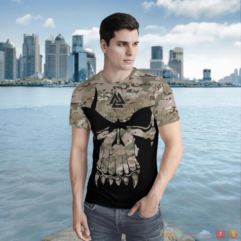 Viking Valknut Skull With Camo 3d shirt, Hoodie 5 Viking Valknut Skull With Camo 3d shirt Hoodie 1 2 3 4