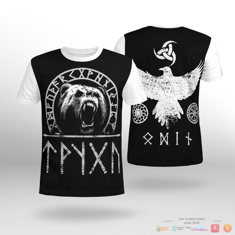 Viking VikingBear Raven 3d shirt, Hoodie 2 Viking VikingBear Raven 3d shirt Hoodie 1