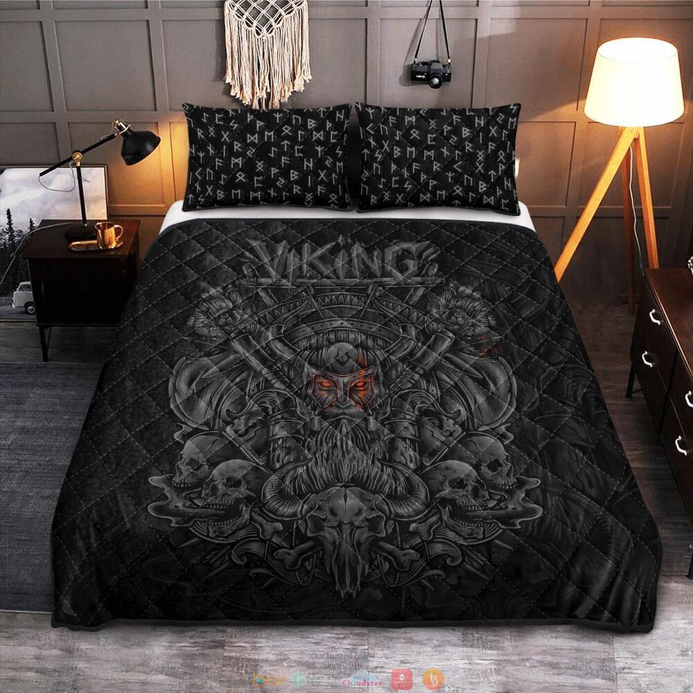 Viking Warrior Rune Quilt Bedding Set