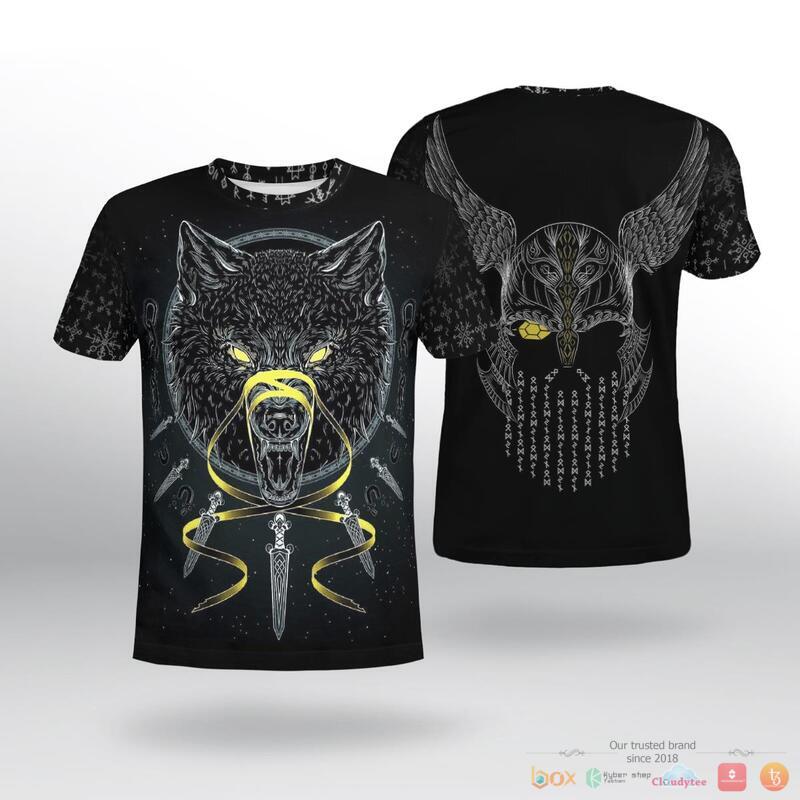 Viking Wolf Fenrir Odin 3d shirt, Hoodie 2 Viking Wolf Fenrir Odin 3d shirt Hoodie 1