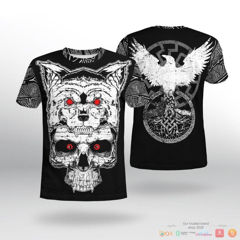 Viking Wolf Raven 3d shirt, Hoodie 2 Viking Wolf Raven 3d shirt Hoodie 1