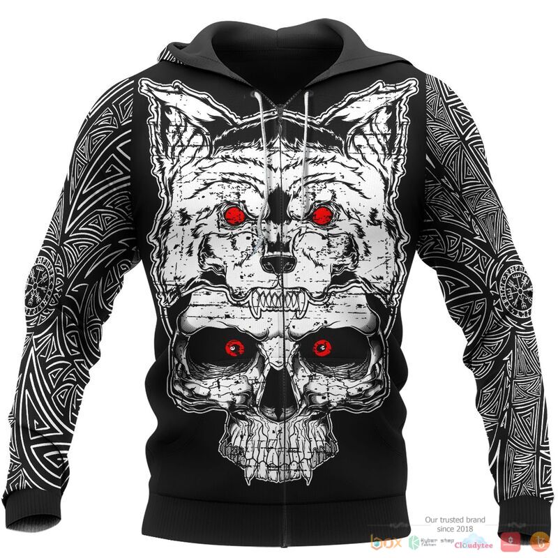 Viking Wolf Raven 3d shirt, Hoodie 3 Viking Wolf Raven 3d shirt Hoodie 1 2