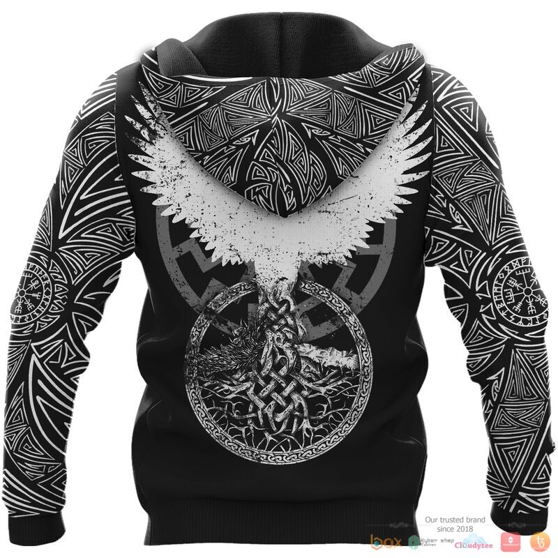 Viking Wolf Raven 3d shirt, Hoodie 4 Viking Wolf Raven 3d shirt Hoodie 1 2 3