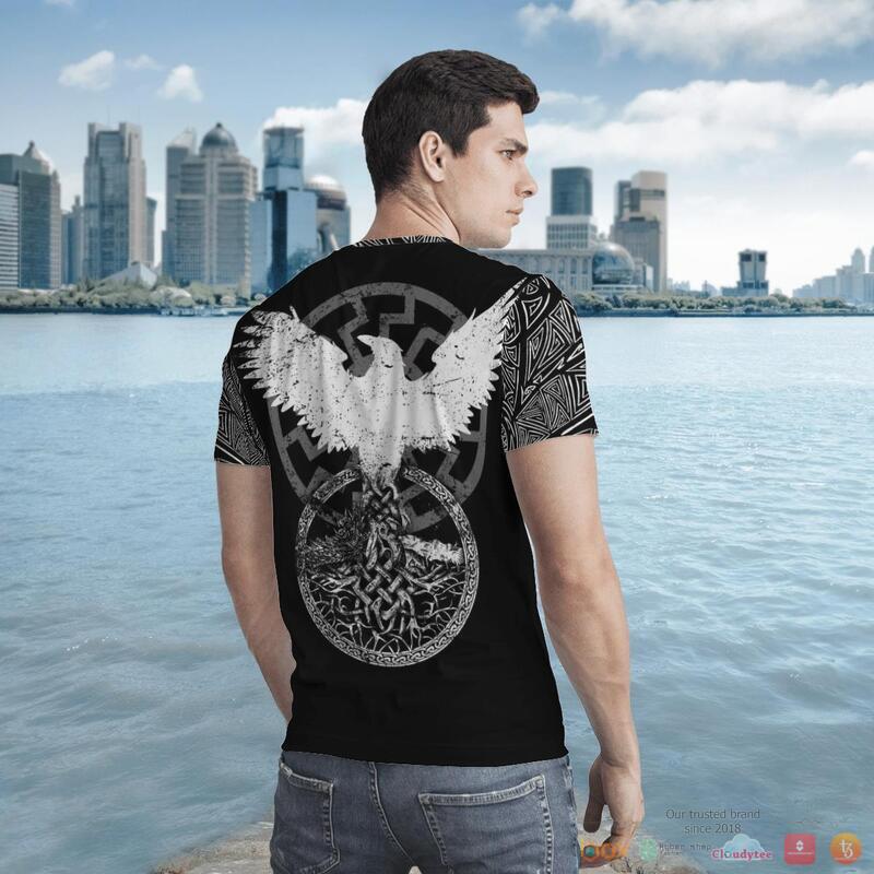 Viking Wolf Raven 3d shirt, Hoodie 5 Viking Wolf Raven 3d shirt Hoodie 1 2 3 4
