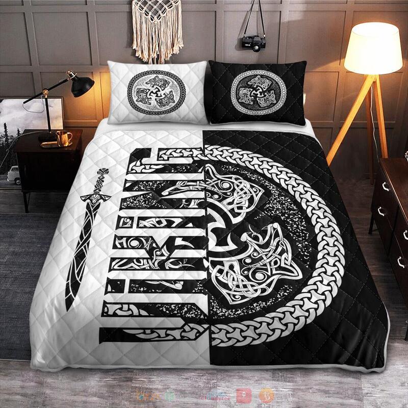 Viking Wolf symbol of a Viking Quilt Bedding Set