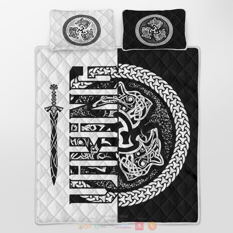 Viking Wolf symbol of a Viking Quilt Bedding Set 1