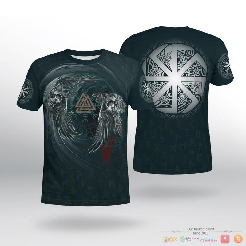 Viking Yin Yang Raven Valknut 3d shirt, Hoodie 2 Viking Yin Yang Raven Valknut 3d shirt Hoodie 1
