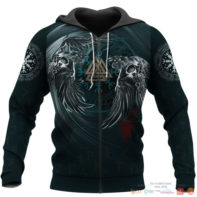 Viking Yin Yang Raven Valknut 3d shirt, Hoodie 3 Viking Yin Yang Raven Valknut 3d shirt Hoodie 1 2