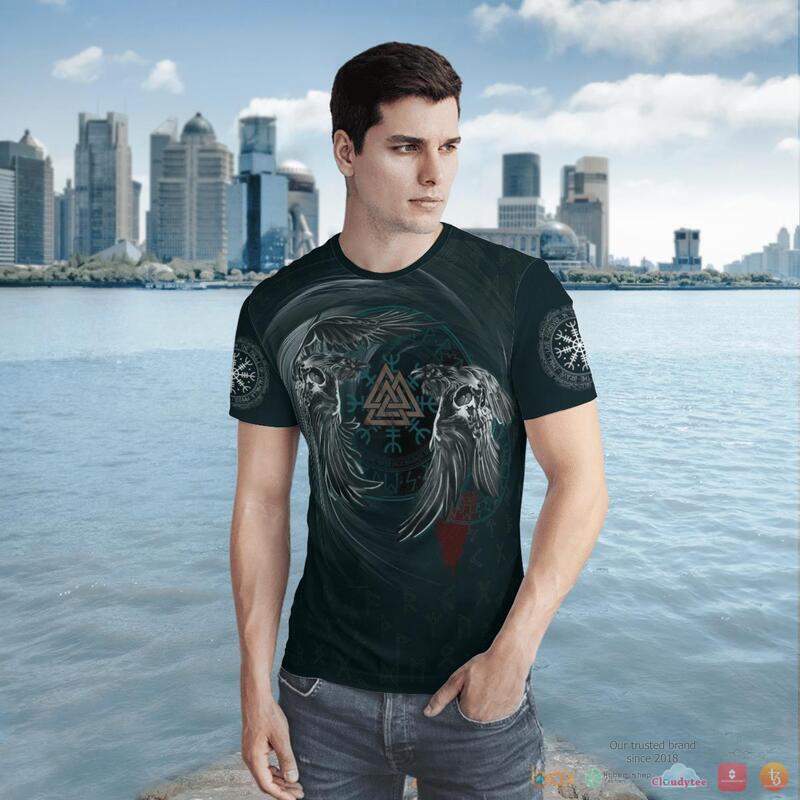 Viking Yin Yang Raven Valknut 3d shirt, Hoodie 5 Viking Yin Yang Raven Valknut 3d shirt Hoodie 1 2 3 4