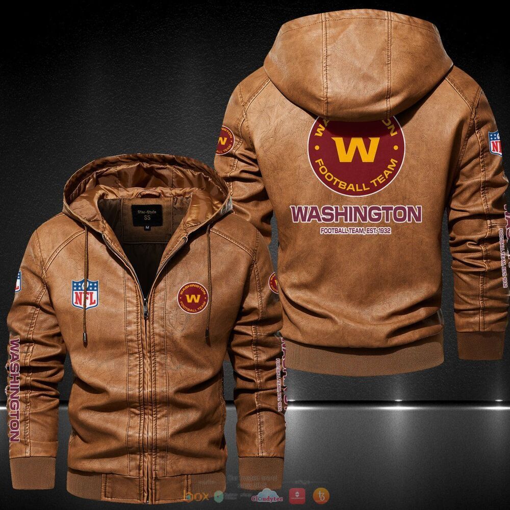 Washington Football Team NFL Hat Leather Jacket 3 Washington Football Team NFL Leather Jacket Hat 1 2