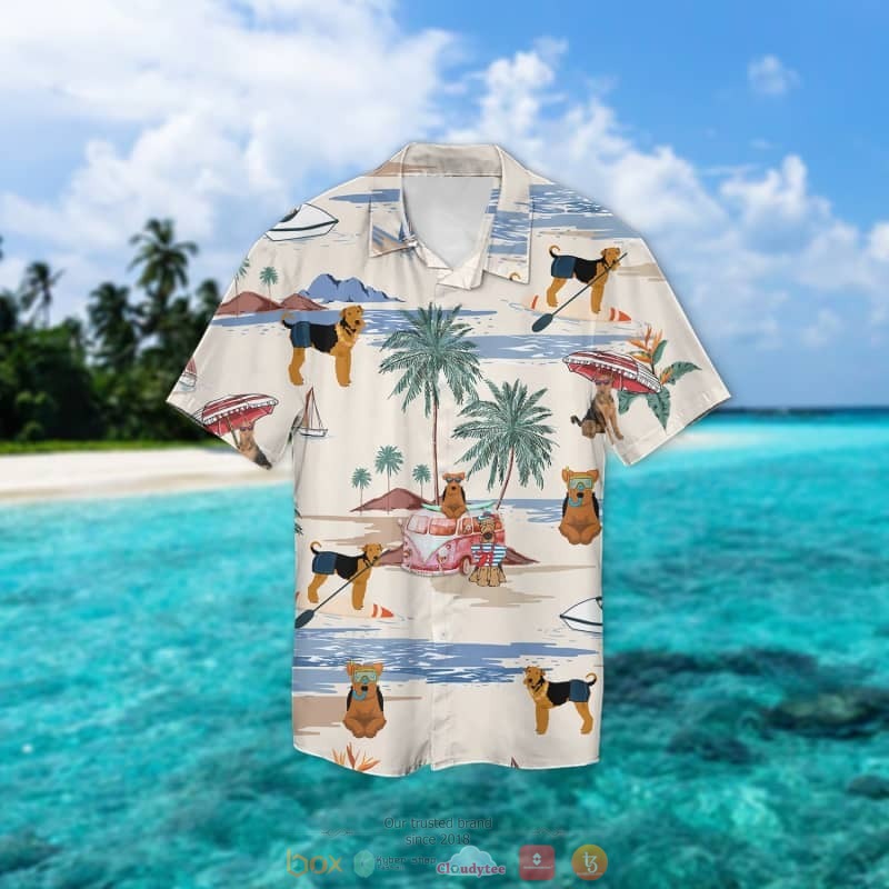 Welsh Terrier Summer Beach Hawaiian Shirt 2 Welsh Terrier Summer Beach Hawaiian Shirt 1