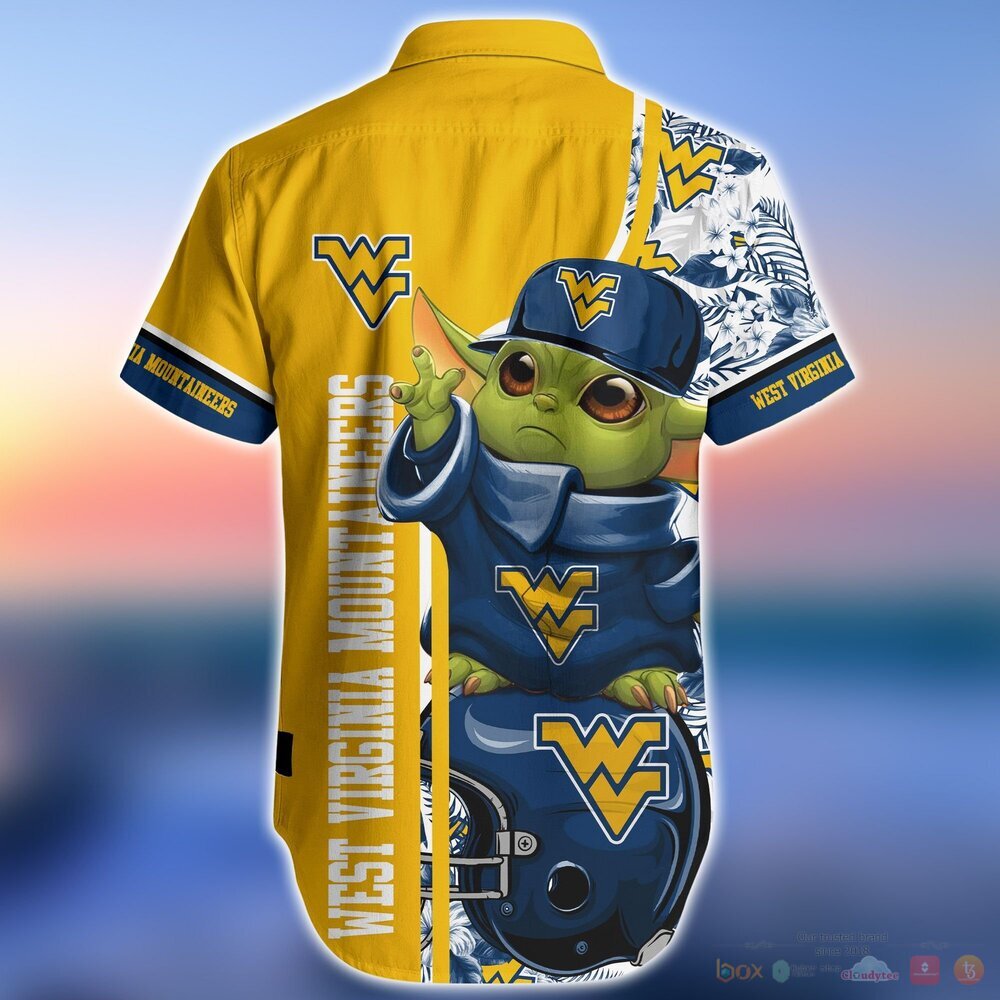 West Virginia Mountaineers Baby Yoda NCAA Hawaiian Shirt and Shorts 4 West Virginia Mountaineers NCAA Baby Yoda Hawaiian Shirt and Shorts 1 2 3