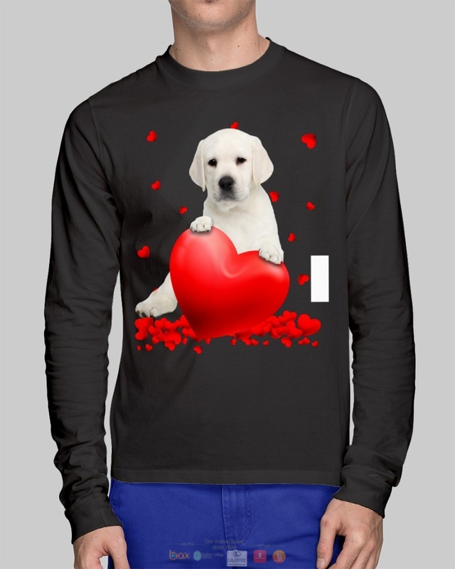 Valentine Hearts White Labrador hoodie, shirt 2 White Labrador Valentine Hearts shirt hoodie 1
