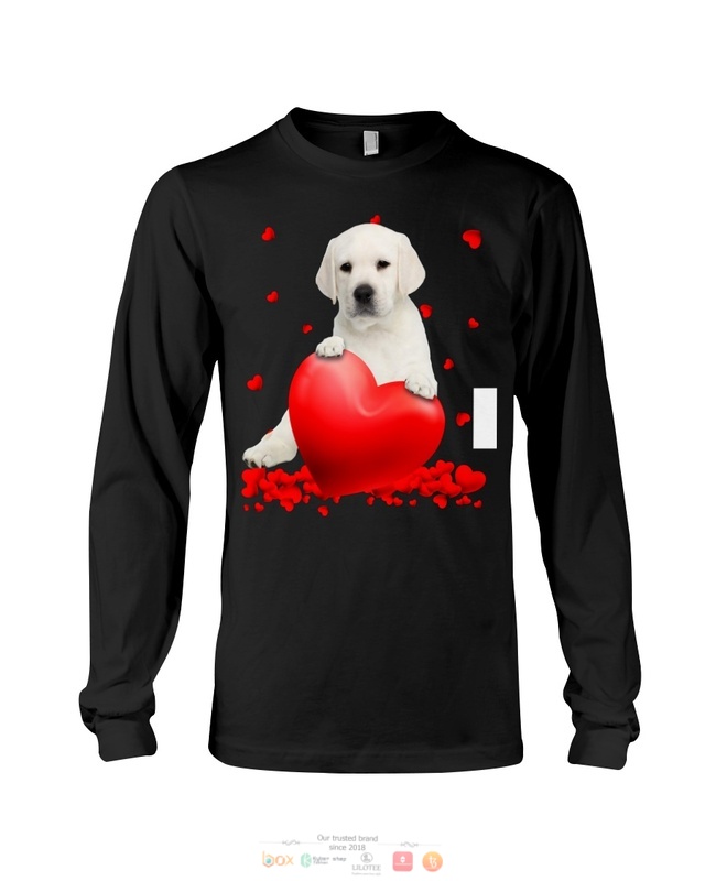 Valentine Hearts White Labrador hoodie, shirt 4 White Labrador Valentine Hearts shirt hoodie 1 2 3