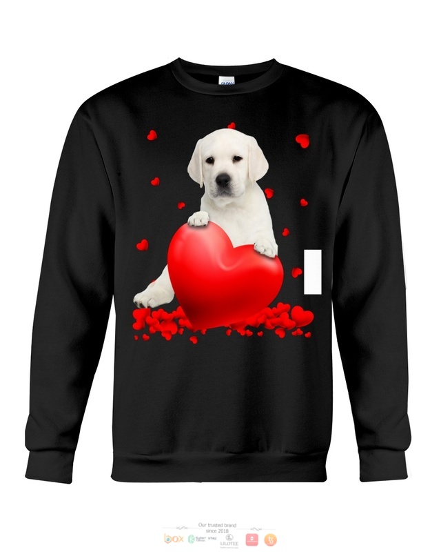 Valentine Hearts White Labrador hoodie, shirt 6 White Labrador Valentine Hearts shirt hoodie 1 2 3 4 5