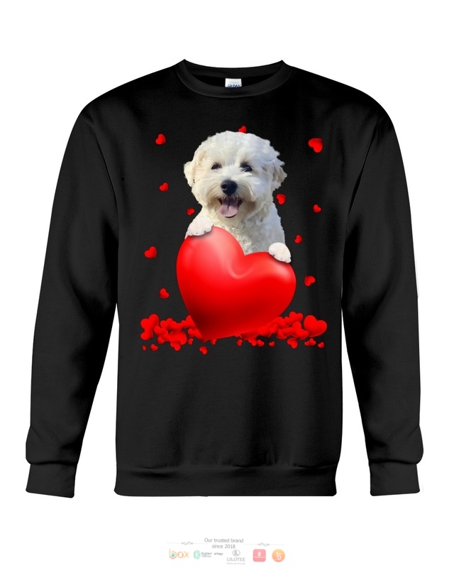 White Morkie Poo Valentine Hearts shirt hoodie 1 2 3 4 5