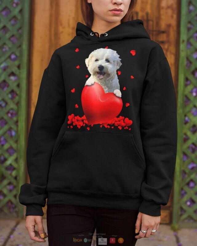 White Morkie Poo Valentine Hearts shirt hoodie 1 2 3 4 5 6
