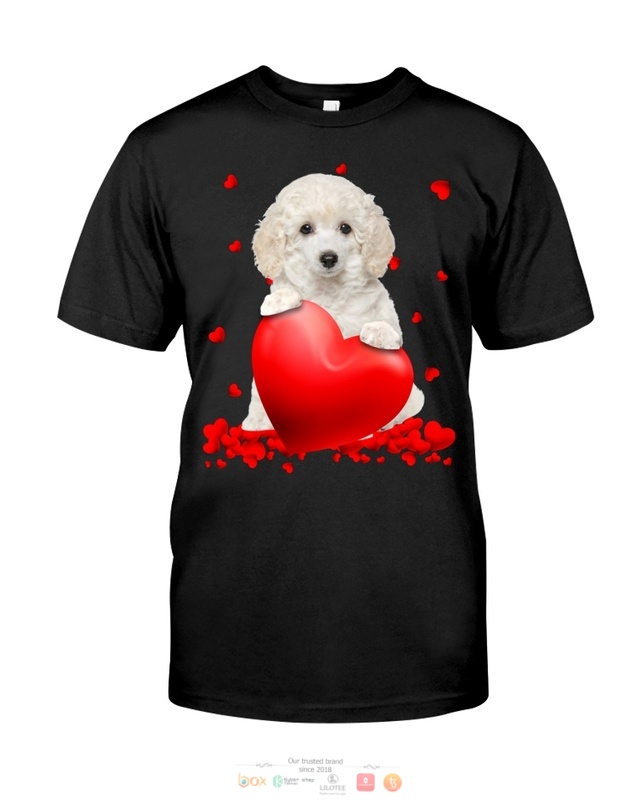 White Toy Poodle Valentine Hearts shirt hoodie 1 2 3 4 5 6 7 8 9 10