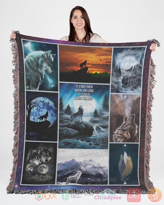 BEST Wolf Native American It's Not Ever When You Lose It's Over When You Quit Sherpa Blanket 3 Wolf Native American Its Not Ever When You Lose Its Over When You Quit Blanket 1 2