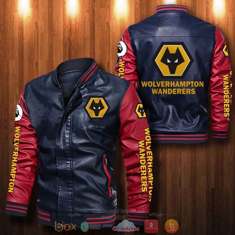 Wolvehampton Wanderers Bomber leather jacket 4 Wolvehampton Wanderers Bomber leather jacket 1 2 3